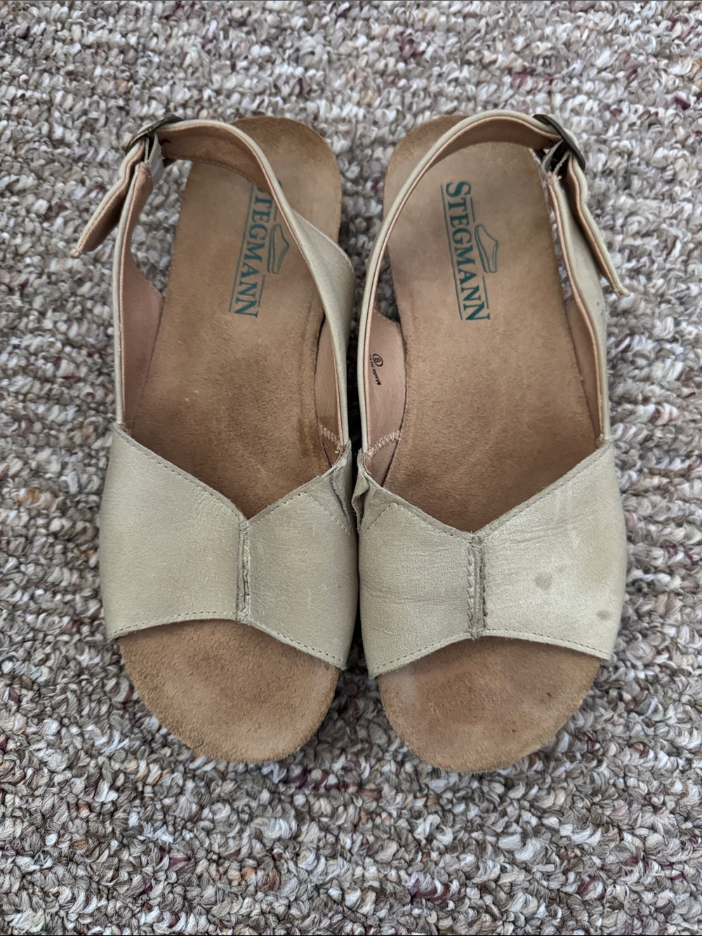 Stegmann Women's Beige Slingback Sandals — Comfortable Everyday Wear